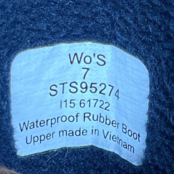 Sperry Gosling Quilted Navy Brown Lined Waterproof Duck Boots Womens Size 7 - Picture 11 of 11